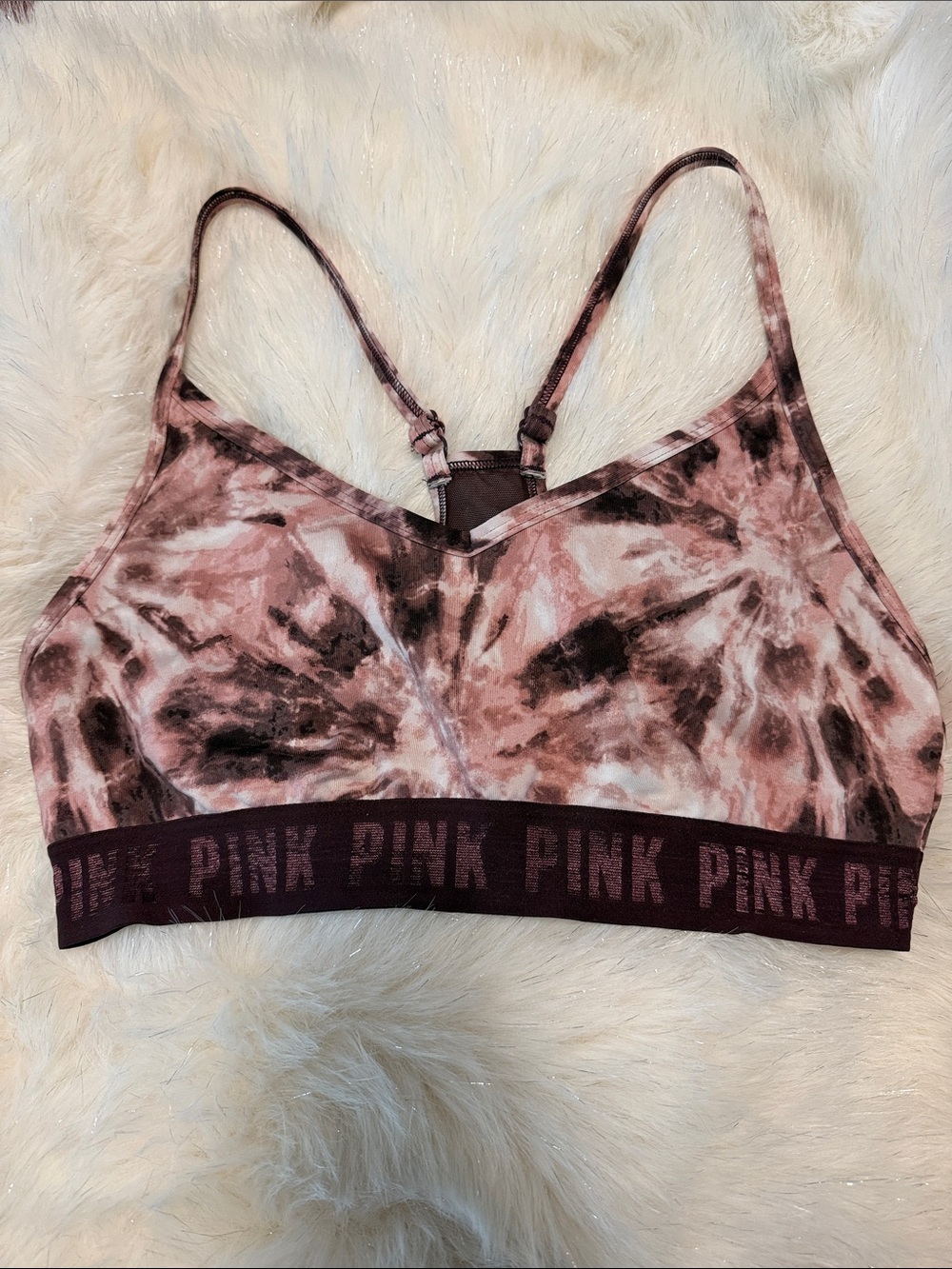 PINK Victoria's Secret Mauve & Black Tie-Dye Bralette